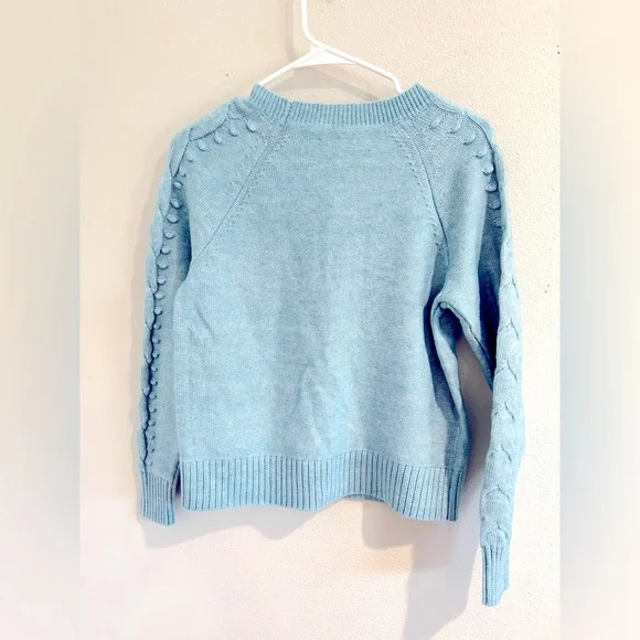 NWT LOFT Textured Cable Sweater Cloudy Morning Melange Size XS - Picture 5 of 5